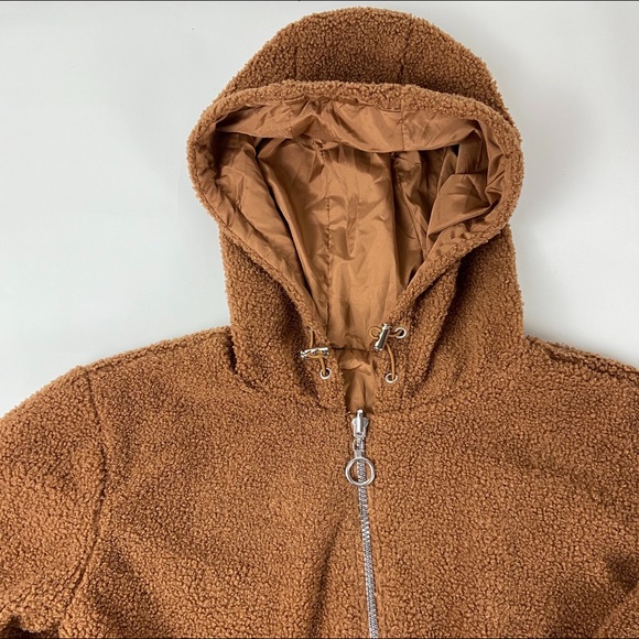 NWT Haute Monde Brown Faux Teddy Bear Jacket - Picture 4 of 8